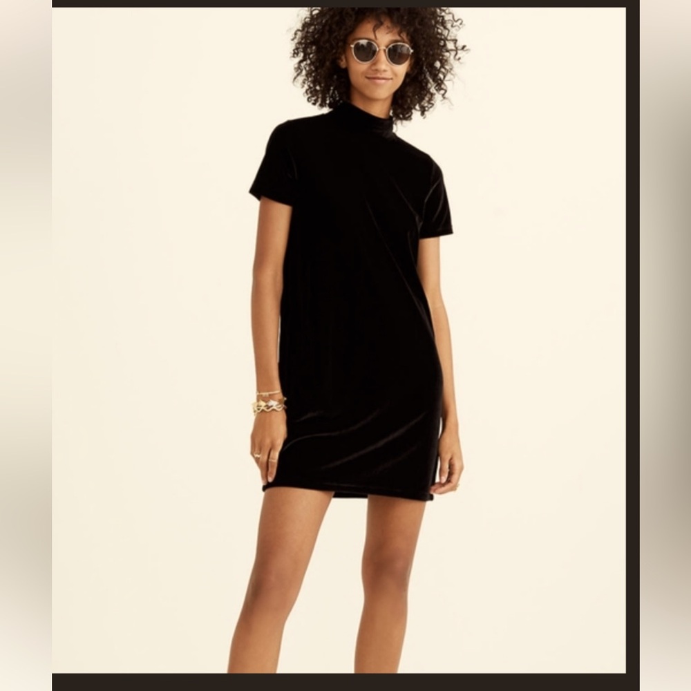 Madewell Black Velour Dress